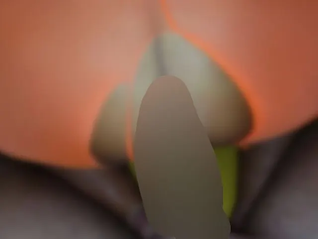 Der Schwanz dringt perfekt durch das Loch in der Hose in die Muschi ein, Creampie