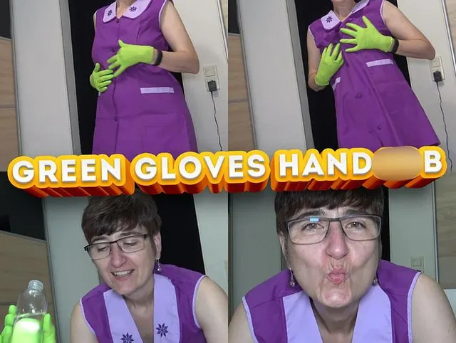 Green Gloves Handjob