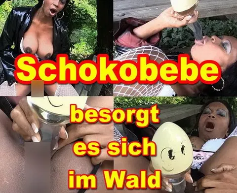 Schokobebe auf einem Waldparkplatz