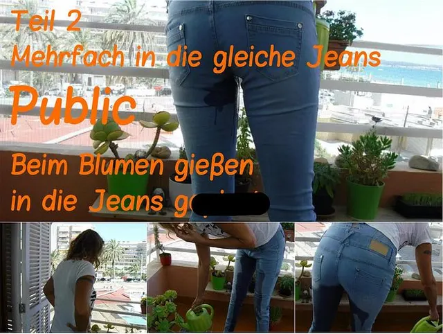Teil 2. Public: Beim Blumen gießen in die Jeans gepisst