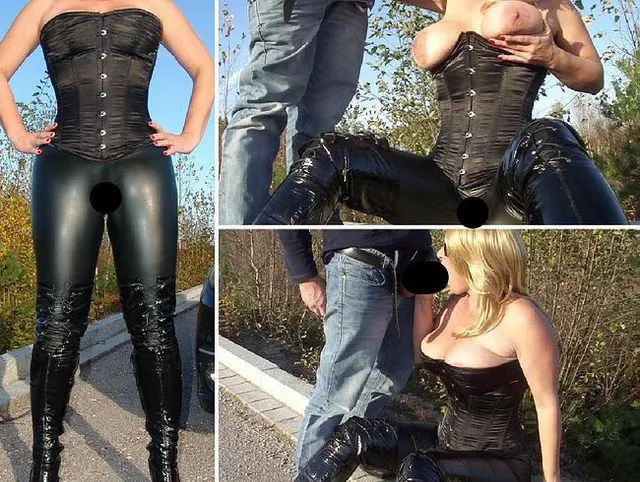 Wichs- und Blow-Job Outdoor in Lack und Korsett