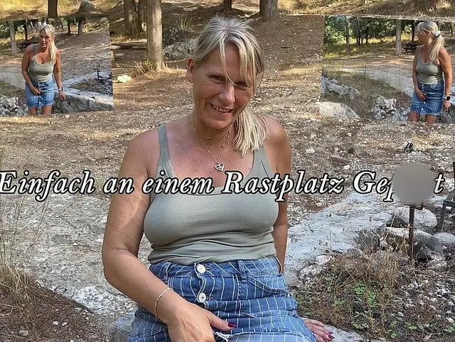 Einfach an einem Rastplatz Gepisst.