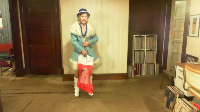 Naughty Santa Dressed In Blue