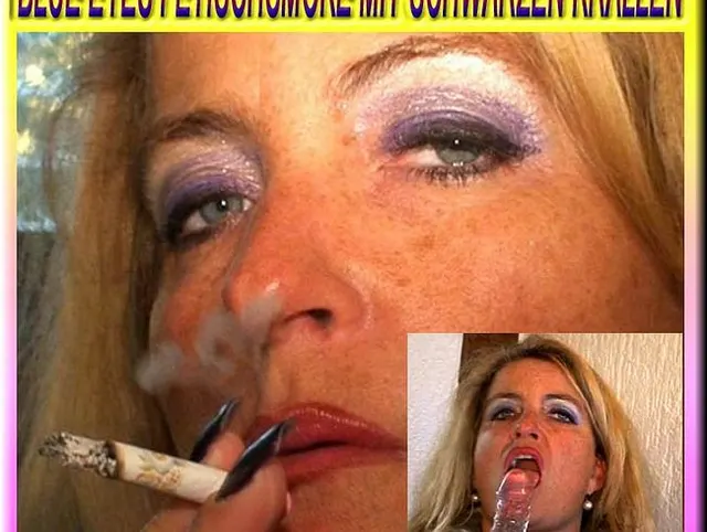 Fetischsmoke mit Blue Eyes & schwarzen Krallen & Schwanzblasen