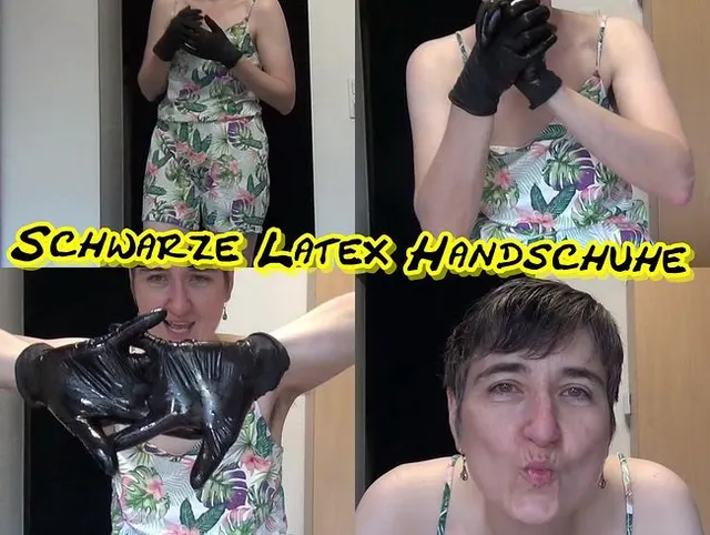 Schwarze Latex Handschuhe