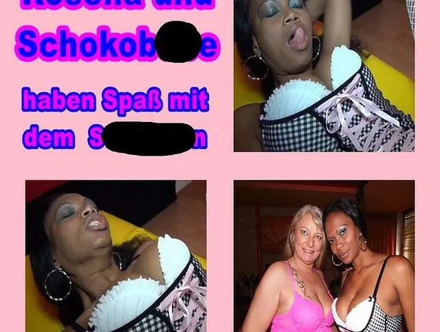 Schokobebe wird mit dem Umschnalldildo gefickt