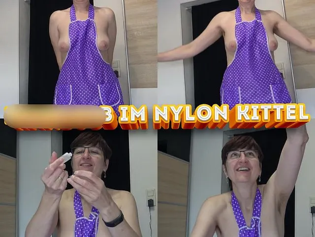 Handjob im Nylon Kittel