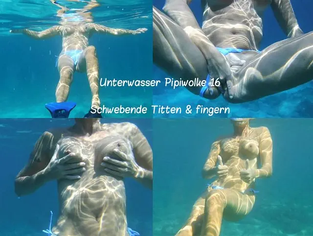 Unterwasser Pipi-Wolke 16: Schwebende Titten & fingern